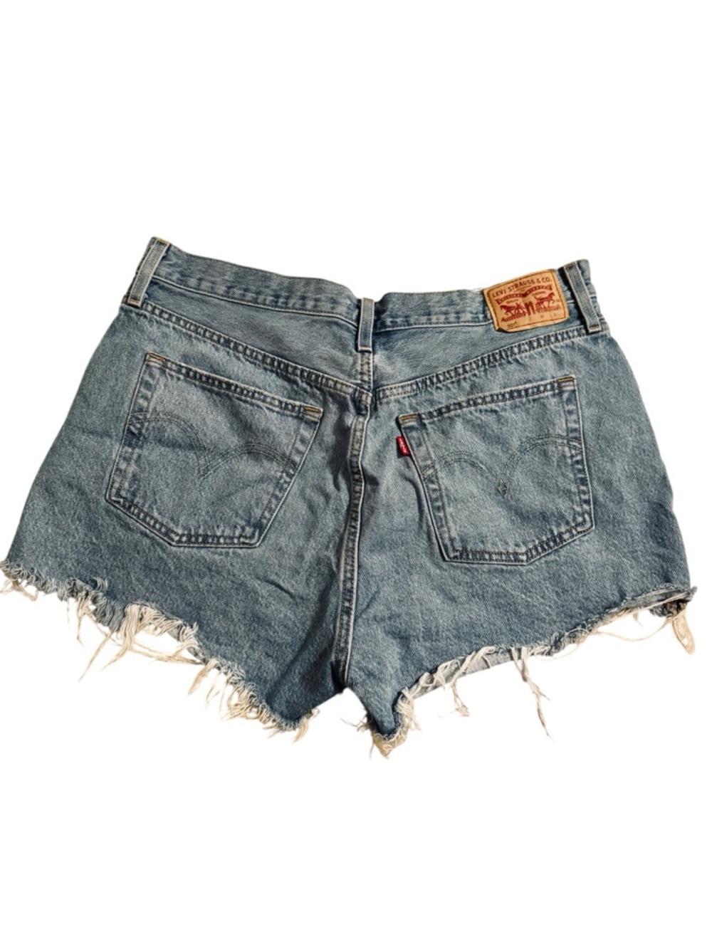 Vintage Levi’s 501 Distressed Denim Shorts W34  Cutoff Frayed Light Wash